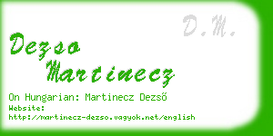 dezso martinecz business card